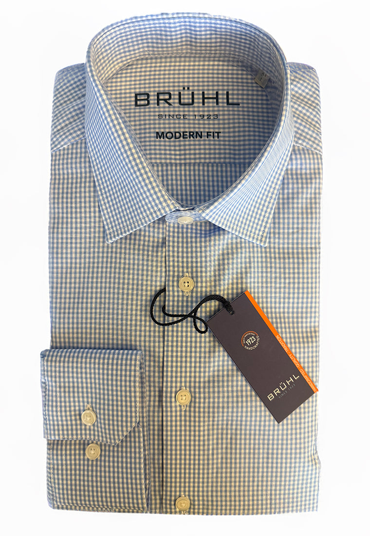 Hemd Langarm modern fit 100337 / 620  (hellblau/weiß kariert)